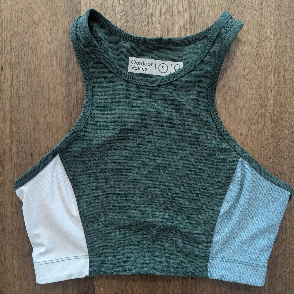 Outdoor Voices Athena Crop Tri Tone Colorblock Sports Bra S